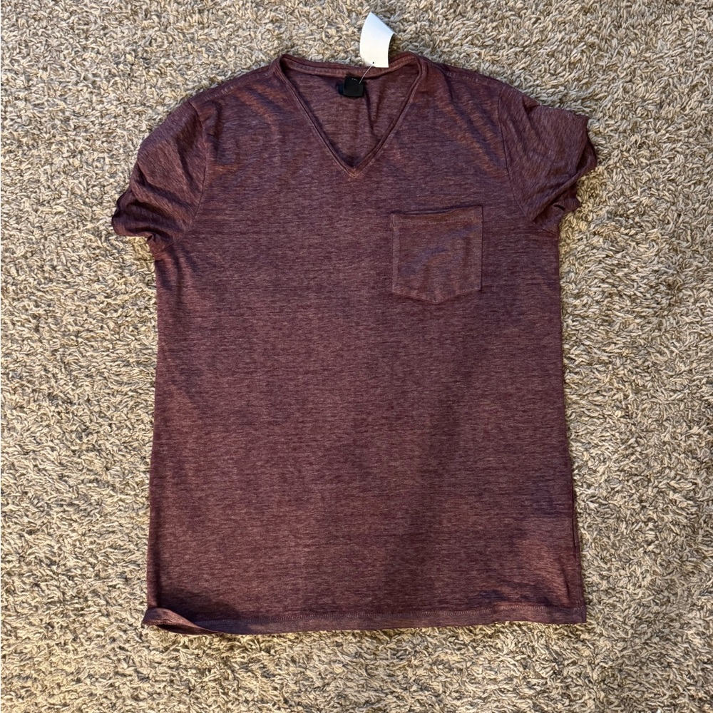 Burgundy V-Neck T-Shirt